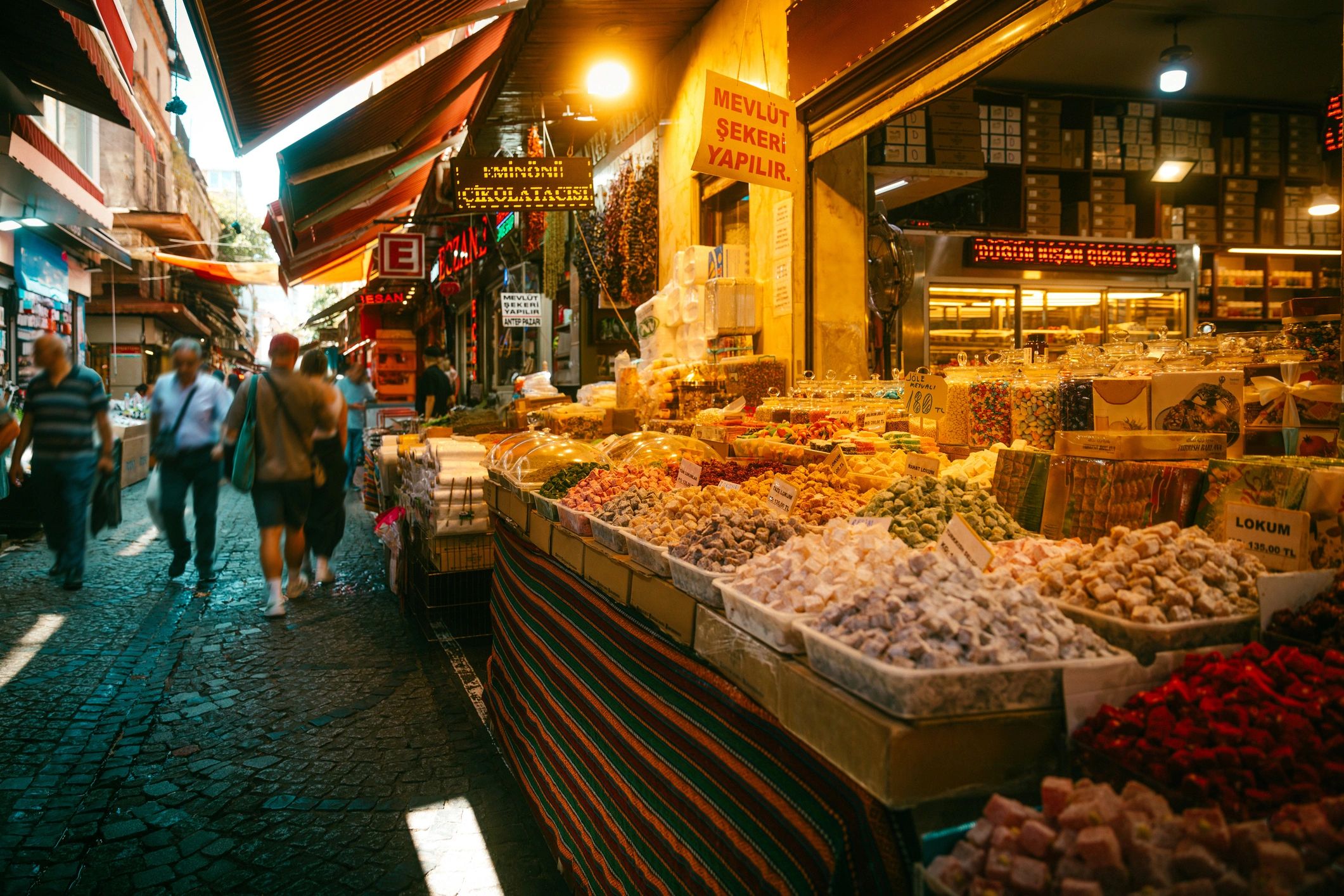 Traditional market street in Istanbul
